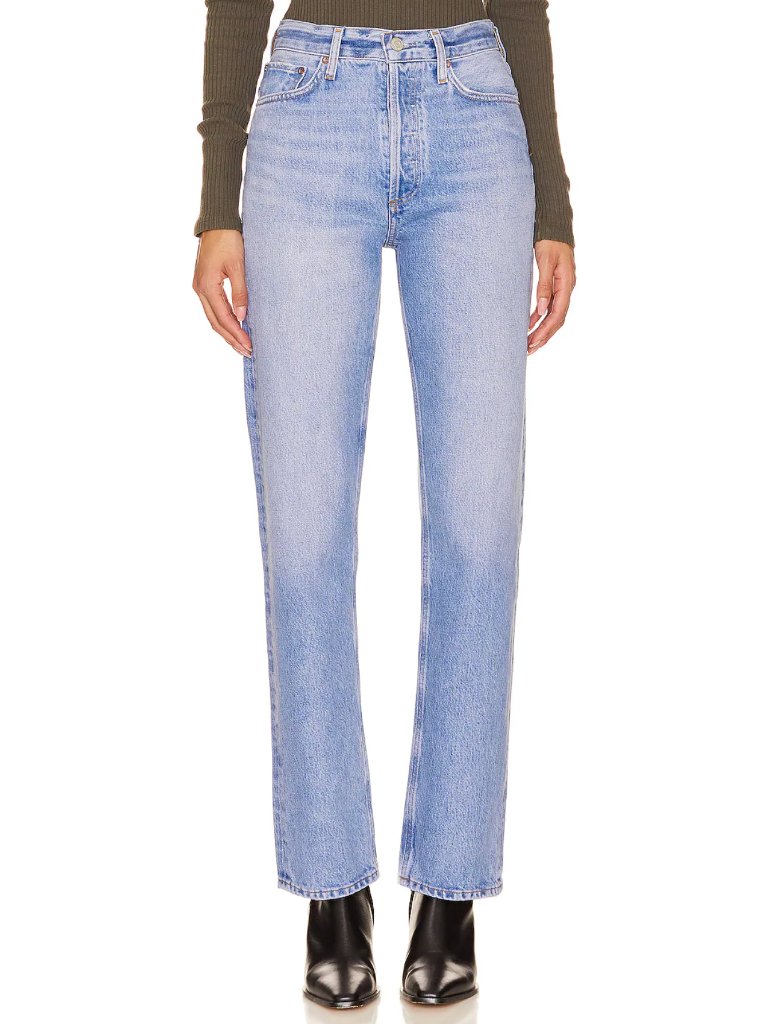 Agolde 90's Pinch Waist Straight Jeans In Infinite Blue Denim Straight Leg 24